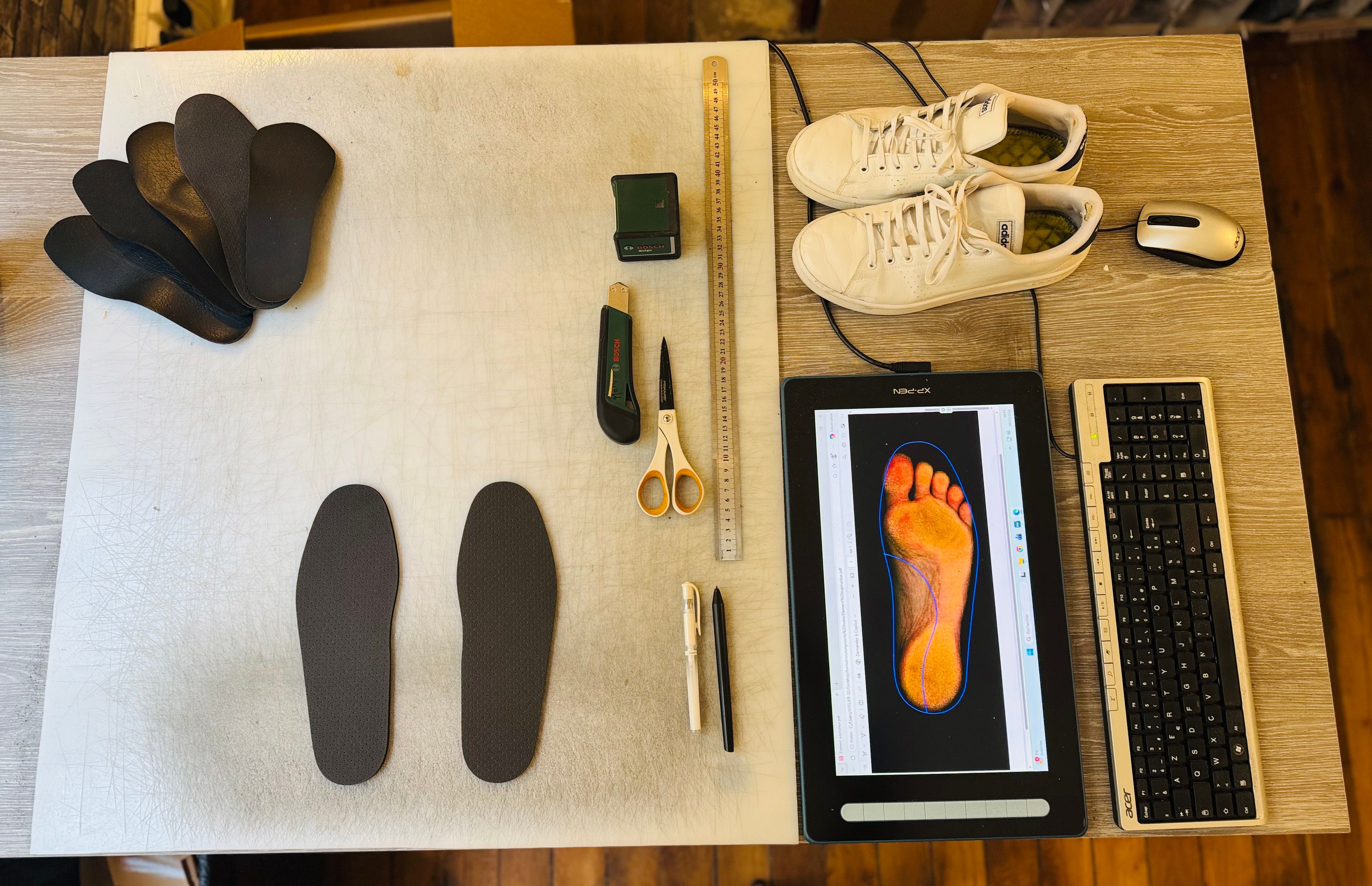 Atelier de fabrication de semelles orthopédiques